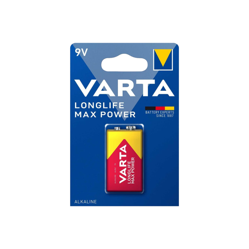 Батарейка Varta LONGLIFE MAX POWER, крона (6LR61/6LF22/1604A/1604S/6F22), 9V, 1 шт