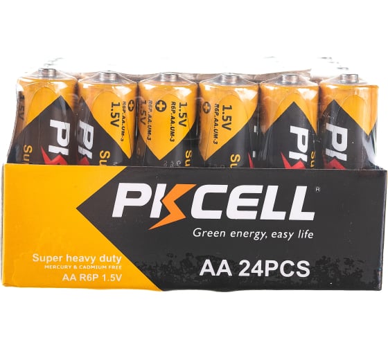 

Батарея PKCELL AA (LR6), 1.5V, 24 шт. (R6P-4S-24)