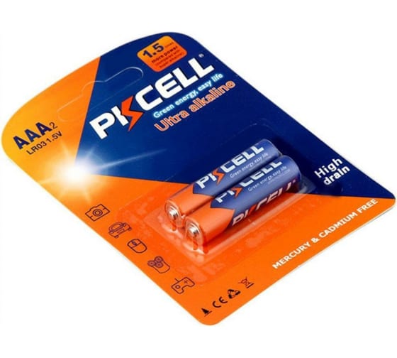 

Батарея PKCELL AAA (LR03), 1.5V, 2 шт. (LR03-2B)