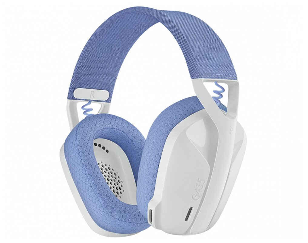 

Беспроводная гарнитура Logitech G435 Lightspeed, белый/голубой (981-001076), G435 Lightspeed