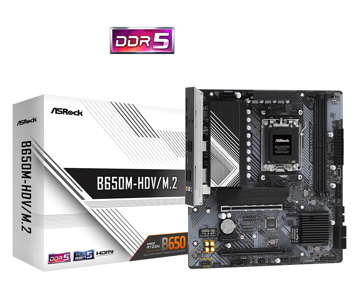 Материнская плата ASRock B650M-HDV/M.2, AM5, AMD B650, mATX