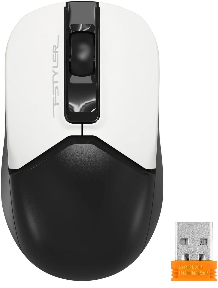 

Мышь беспроводная A4Tech Fstyler FG12, 1200dpi, оптическая светодиодная, USB, черный/белый (FG12 PANDA), Fstyler FG12