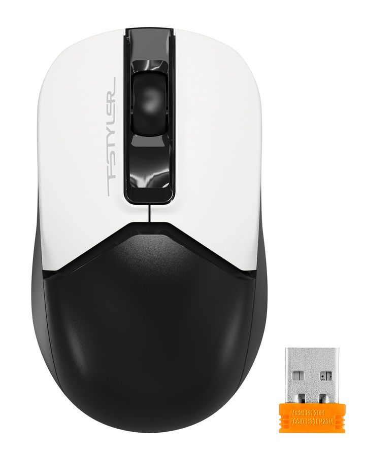 

Мышь беспроводная A4Tech Fstyler FG12S, 1200dpi, оптическая светодиодная, USB, черный/белый (FG12S PANDA), Fstyler FG12S