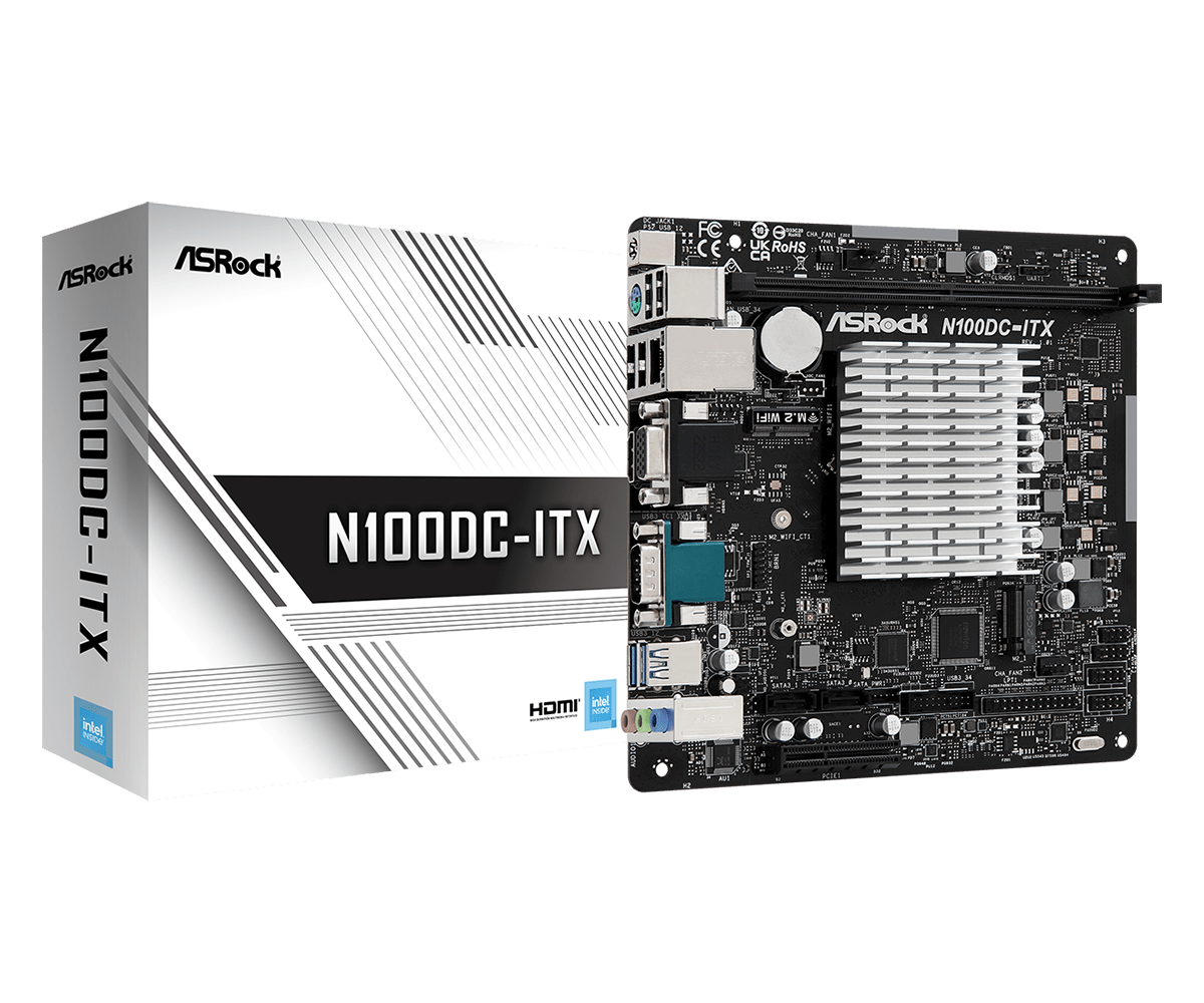 Материнская плата ASRock N100DC-ITX, SoC, mini-ITX