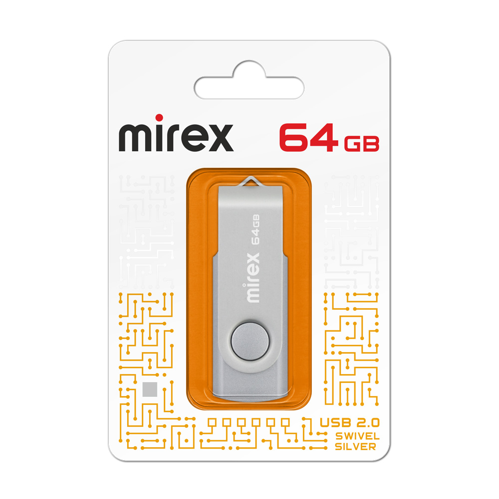 

Флешка 64Gb USB 3.0 Mirex Swivel, серебристый (13600-FM3SVS64)