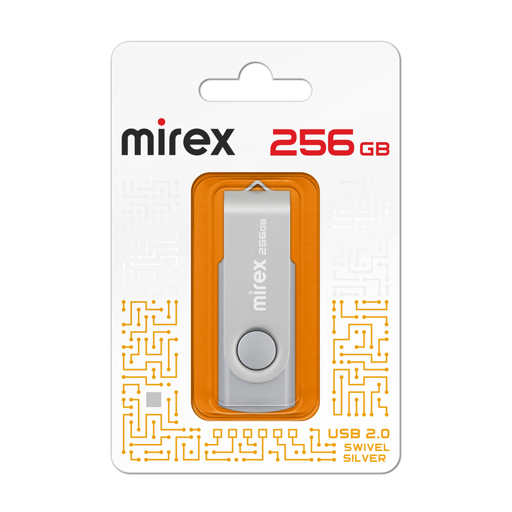 

Флешка 256Gb USB 2.0 Mirex Swivel, серебристый (13600-FMUSI256)