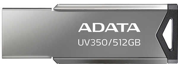 

Флешка 512Gb USB 3.2 ADATA UV350, серебристый (AUV350-512G-RBK)