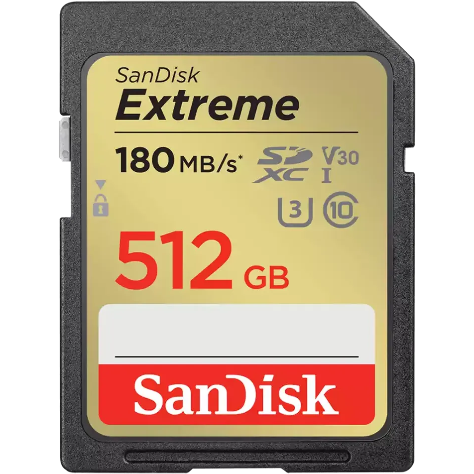 Карта памяти 512Gb SDXC Sandisk Extreme Class 10 UHS-I U3 V30 (SDSDXVV-512G-GNCIN)