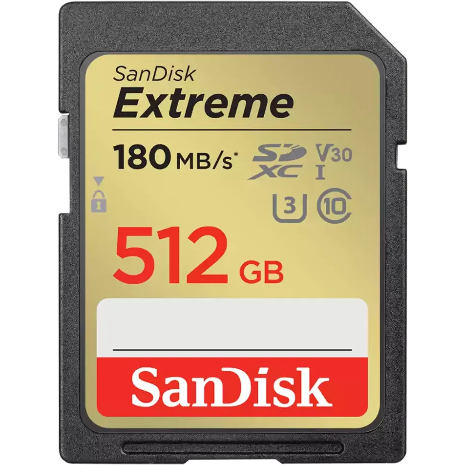 

Карта памяти 512Gb SDXC Sandisk Extreme Class 10 UHS-I U3 V30 (SDSDXVV-512G-GNCIN)