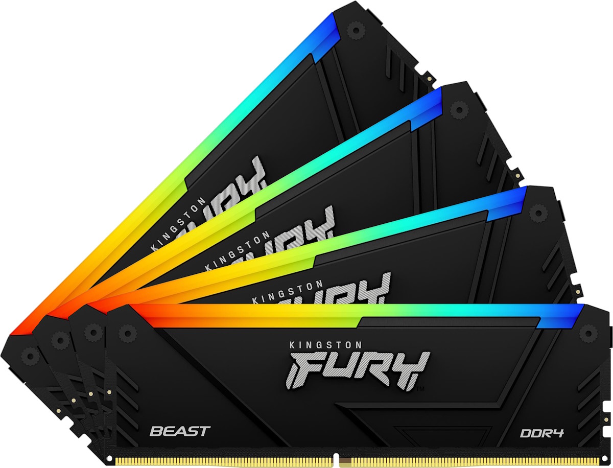 

Комплект памяти DDR4 DIMM 128Gb (4x32Gb), 3200MHz, CL16, 1.35V, Kingston, Fury Beast Black RGB (KF432C16BB2AK4/128) Retail, KF432C16BB2AK4/128