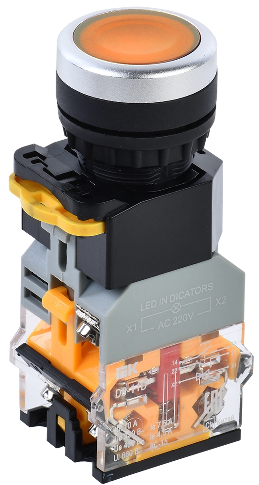 

Кнопка плоская 22 мм, 1NO 1NC, желтый, IEK BBT30-11D-3-12-K05 (BBT30-11D-3-12-K05), BBT30-11D-3-12-K05