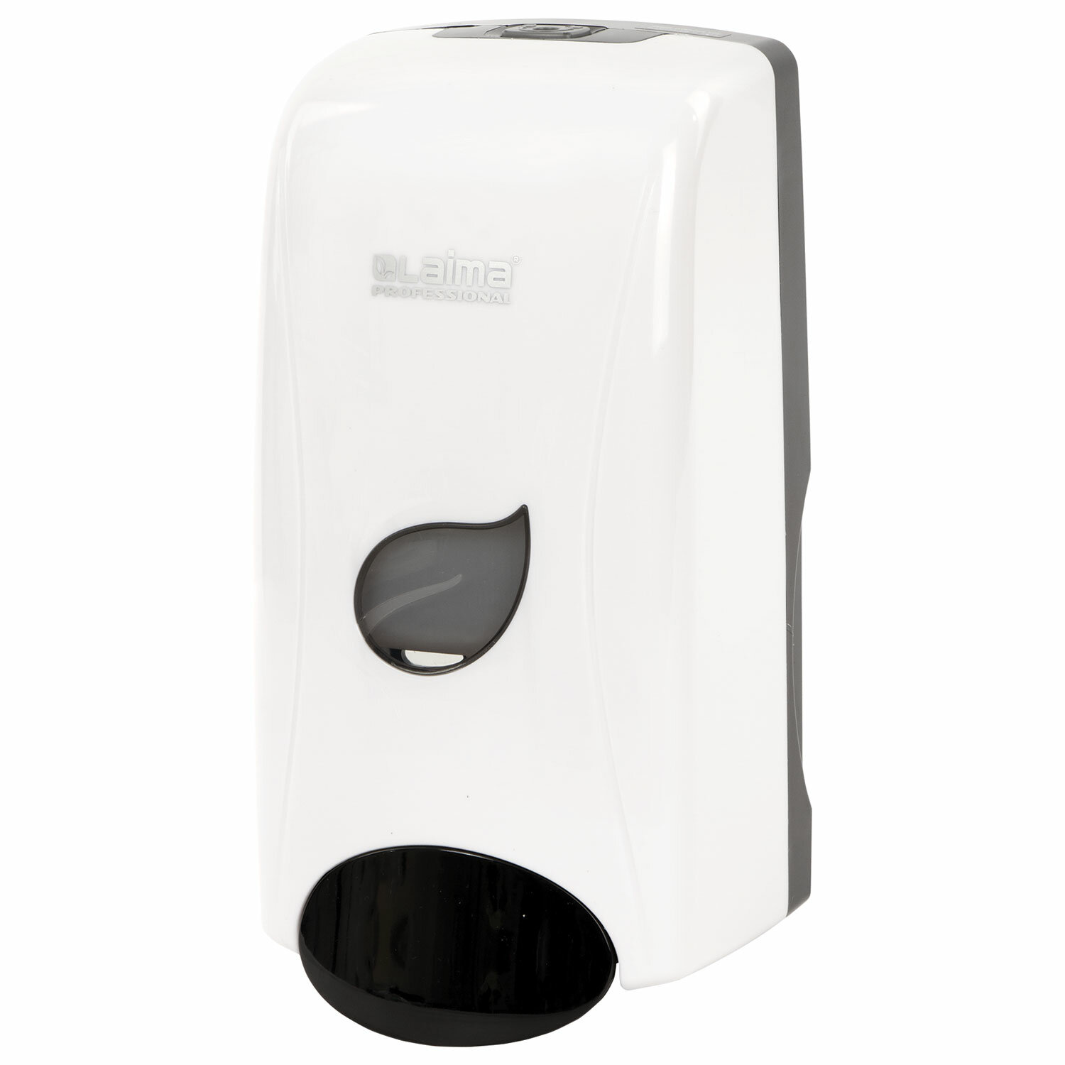 Дозатор для жидкого мыла LAIMA PROFESSIONAL ECO, пластик, 1 л, белый/черный (606551), цвет белый/черный
