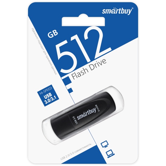 

Флешка 512Gb USB 3.1 SmartBuy Scout, черный (SB512GB3SCK)