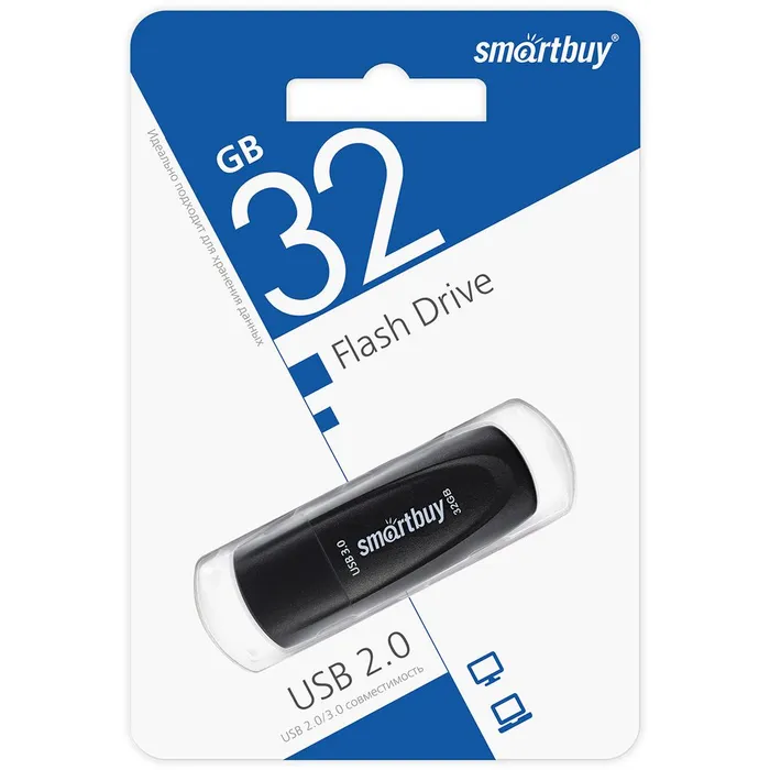 

Флешка 32Gb USB 3.1 SmartBuy Scout, черный (SB032GB3SCK)