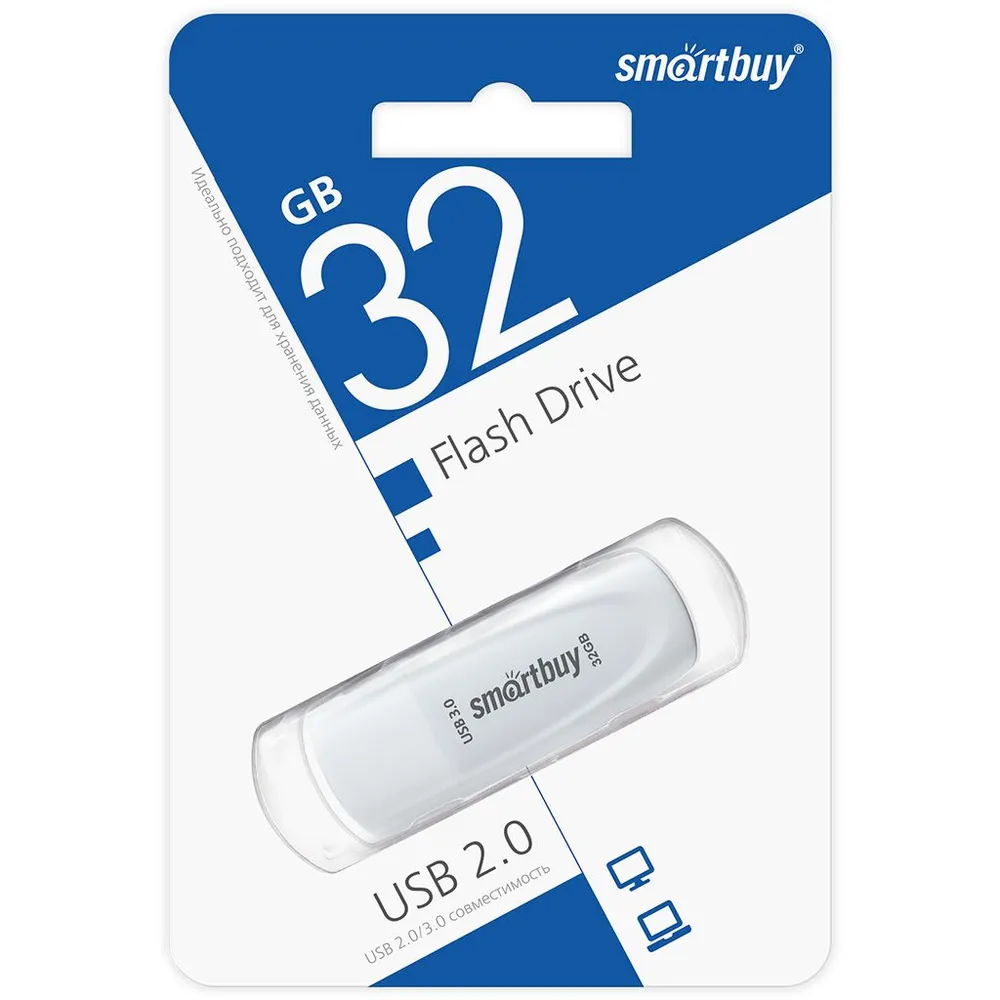 

Флешка 32Gb USB 3.1 SmartBuy Scout, белый (SB032GB3SCW)