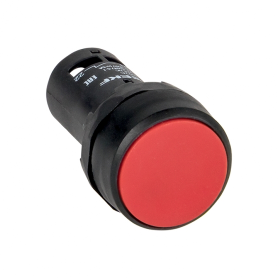 Кнопка плоская, 1NO 1NC, красный, EKF sw2c-11f-r (sw2c-11f-r)