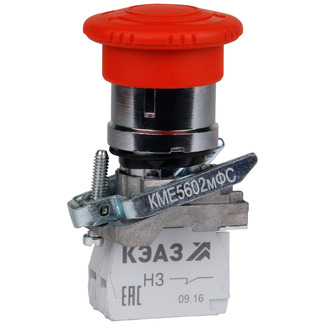 Кнопка грибовидная 22 мм, 1NO 1NC, красный, КЭАЗ КМЕ5111мФС (271886)