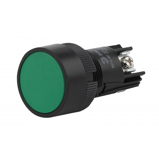 Кнопка плоская 22 мм, 1NO 1NC, зеленый, ЭРА BBT40-SB7-K06E (Б0045659)
