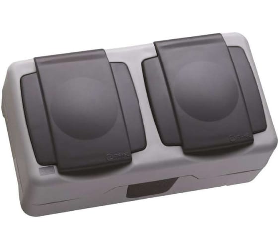 

Розетка Makel 36064206, открытая, 2-х постовая, с з/к, с крышкой, 16А, в сборе, IP55, серый (36064206), 36064206