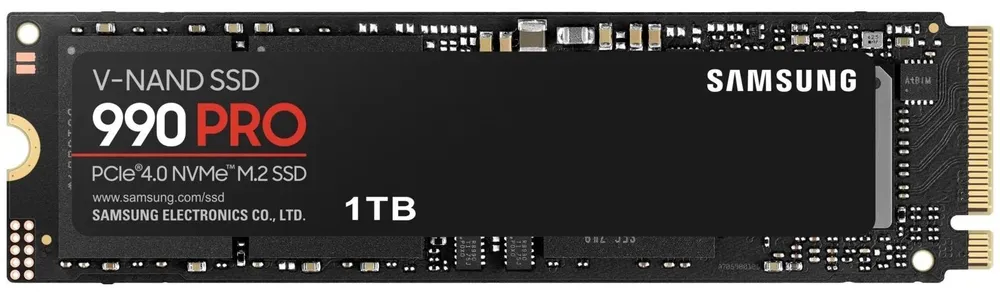 

Твердотельный накопитель (SSD) Samsung 1Tb 990 Pro, 2280, PCIe 4.0 x4 (MZ-V9P1T0B/AM) Retail
