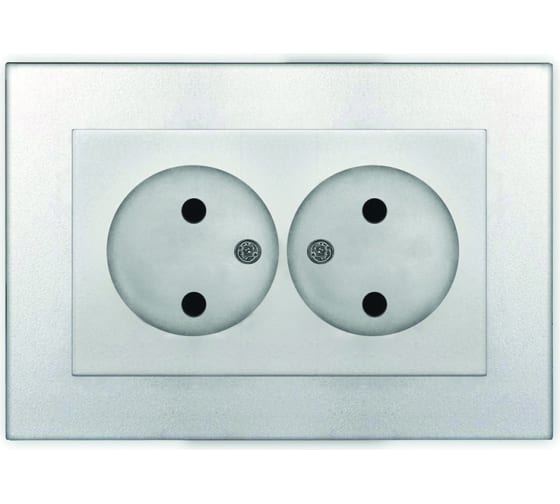 

Розетка UNIVersal Афина A0102-S, скрытый монтаж, 2-х постовая, 16А, в сборе, IP20, серебро (A0102-S), A0102-S