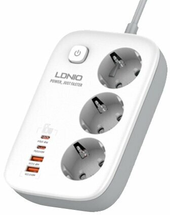 

Удлинитель LDNIO SE3436, 3-розетки, 2 м, белый (SE3436), SE3436
