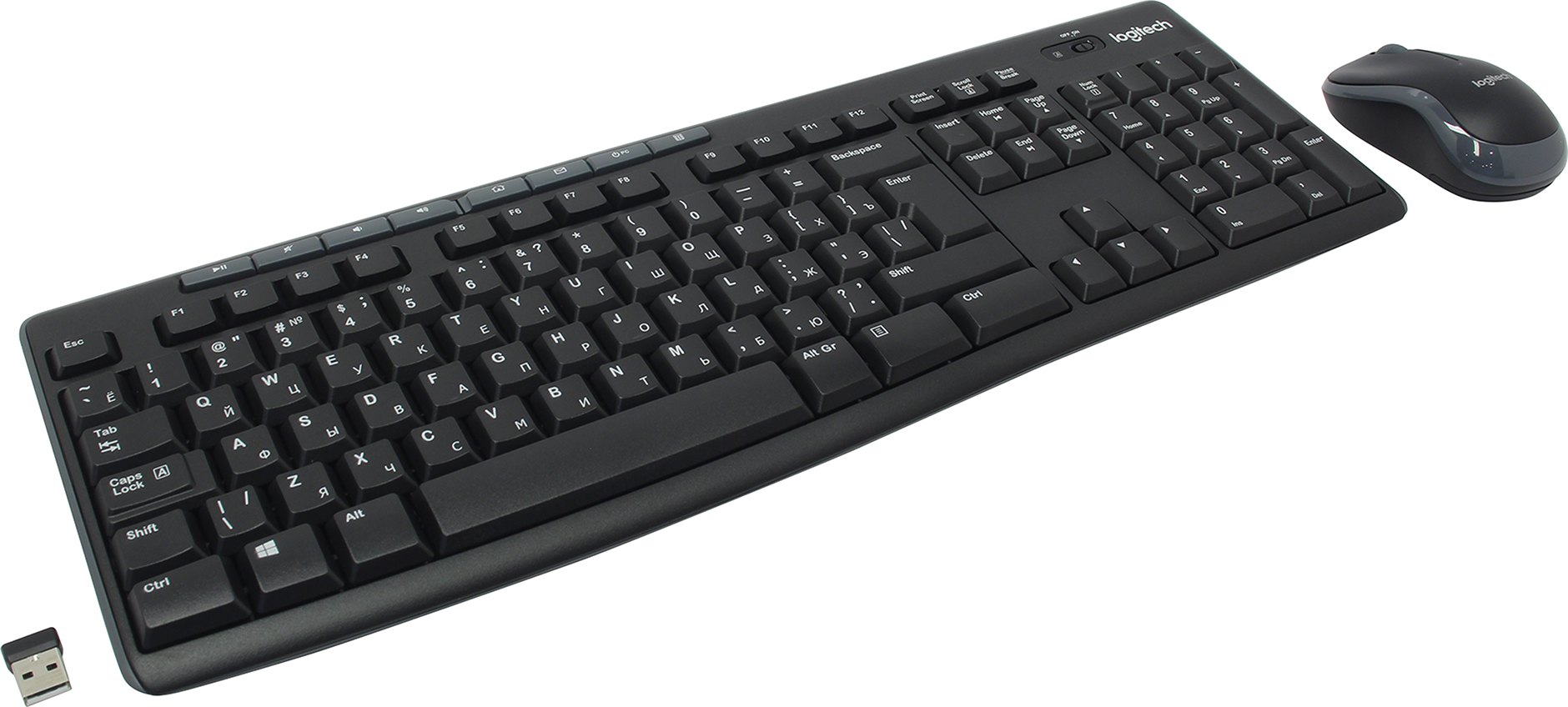 Клавиатура + мышь Logitech MK270, беспроводная, USB, черный (920-004518/920-003381) б/у, после ремонта, следы эксплуатации, комплект полный