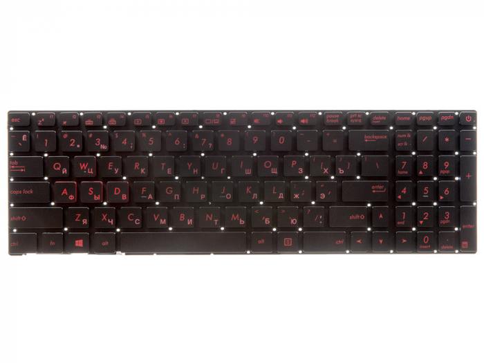 Клавиатура для ноутбука Asus G771, N551, ROG GL552JX, GL552VL, GL552VW, GL552VX, N552VX, черный сломано крепление клавиши Ctrl, полный комплект