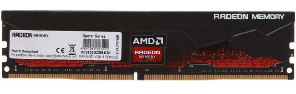 Память DDR4 DIMM 8Gb, 2400MHz, CL16, 1.2 В, AMD, Radeon R7 Performance Series (R7S48G2400U2S) б/у, следы монтажа, неродная упаковка