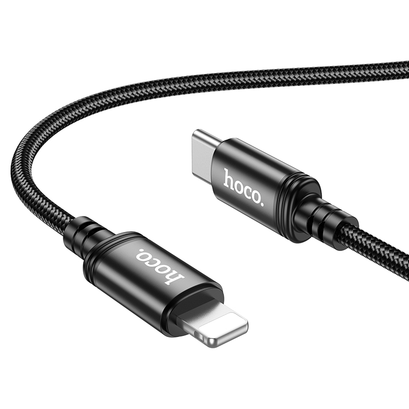 

Кабель USB Type-C-Lightning 8-pin, быстрая зарядка, 3А, 20 Вт, 1 м, черный, HOCO Wind X89 (6931474784308), X89