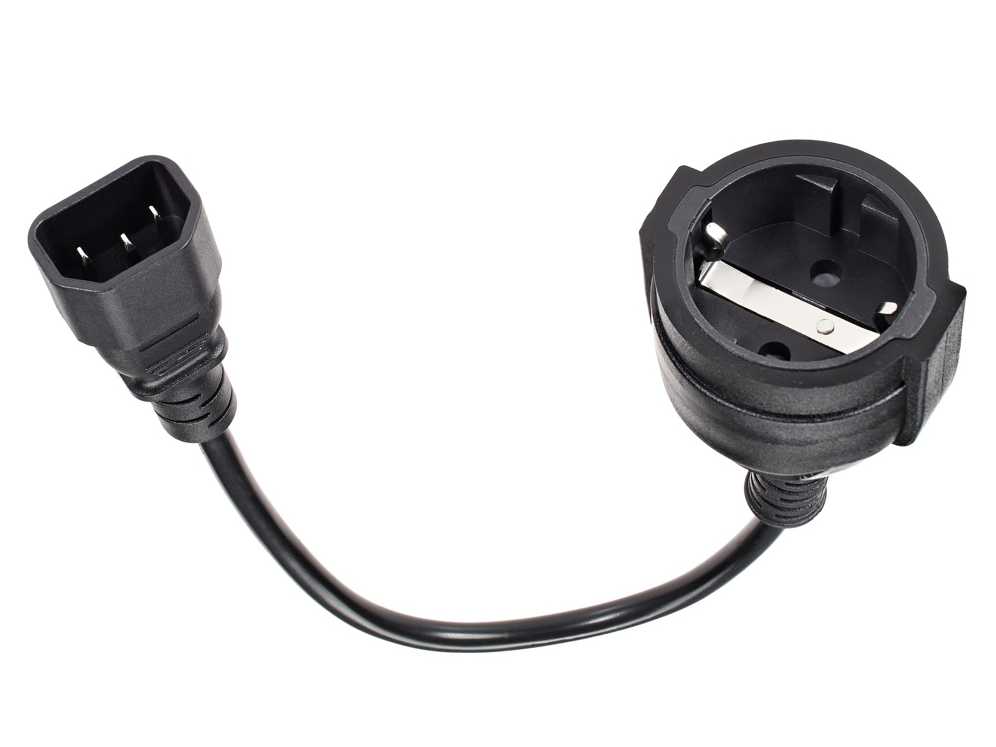 

Кабель-переходник питания (адаптер) Schuko (Euro)(F)-IEC-320-C14, 7А, 15 см, черный Telecom TE002 (TE002-CU0.75-0.15M), TE002