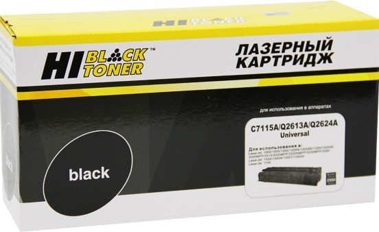 

Картридж лазерный Hi-Black HB-C7115A/Q2613A/Q2624A (C7115A/Q2613A/Q2624A), черный, 2500 страниц, совместимый для LaserJet 1000w / 1005w / 1200 / 1220 / 1300 / 1150 / 3300 / 3330 / 3380