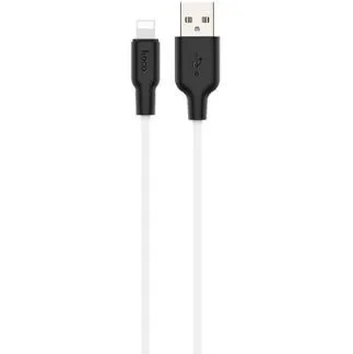 

Кабель USB-Lightning 8-pin, 2.4А, 2 м, белый/черный, HOCO X21, X21
