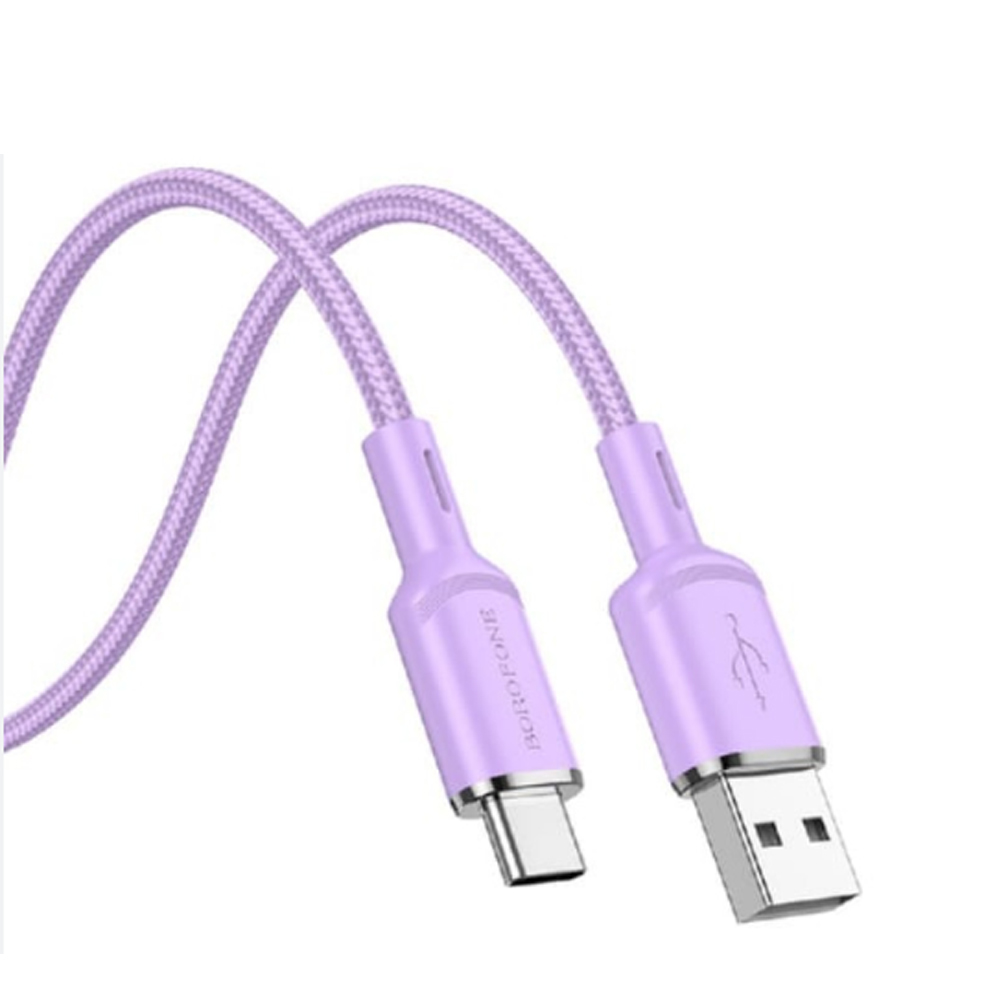 

Кабель USB-USB Type-C, быстрая зарядка, 3А, 1 м, фиолетовый, Borofone Cyber BX90 (6974443389654), BX90