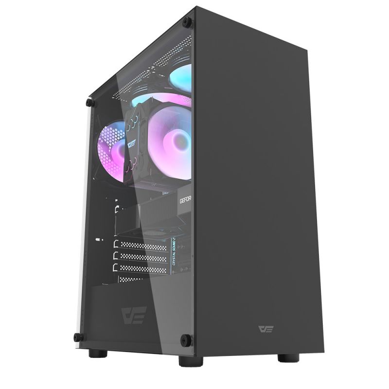 Корпус darkFlash DK100, ATX, Midi-Tower, USB 3.0, черный, без БП (DK100-BK)