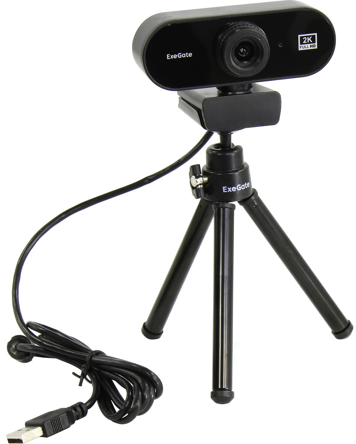 

Веб-камера ExeGate Stream C940 2K T-Tripod, 5 MP, 2560x1440, встроенный микрофон, USB 2.0, черный (EX287380RUS), Stream C940 2K T-Tripod