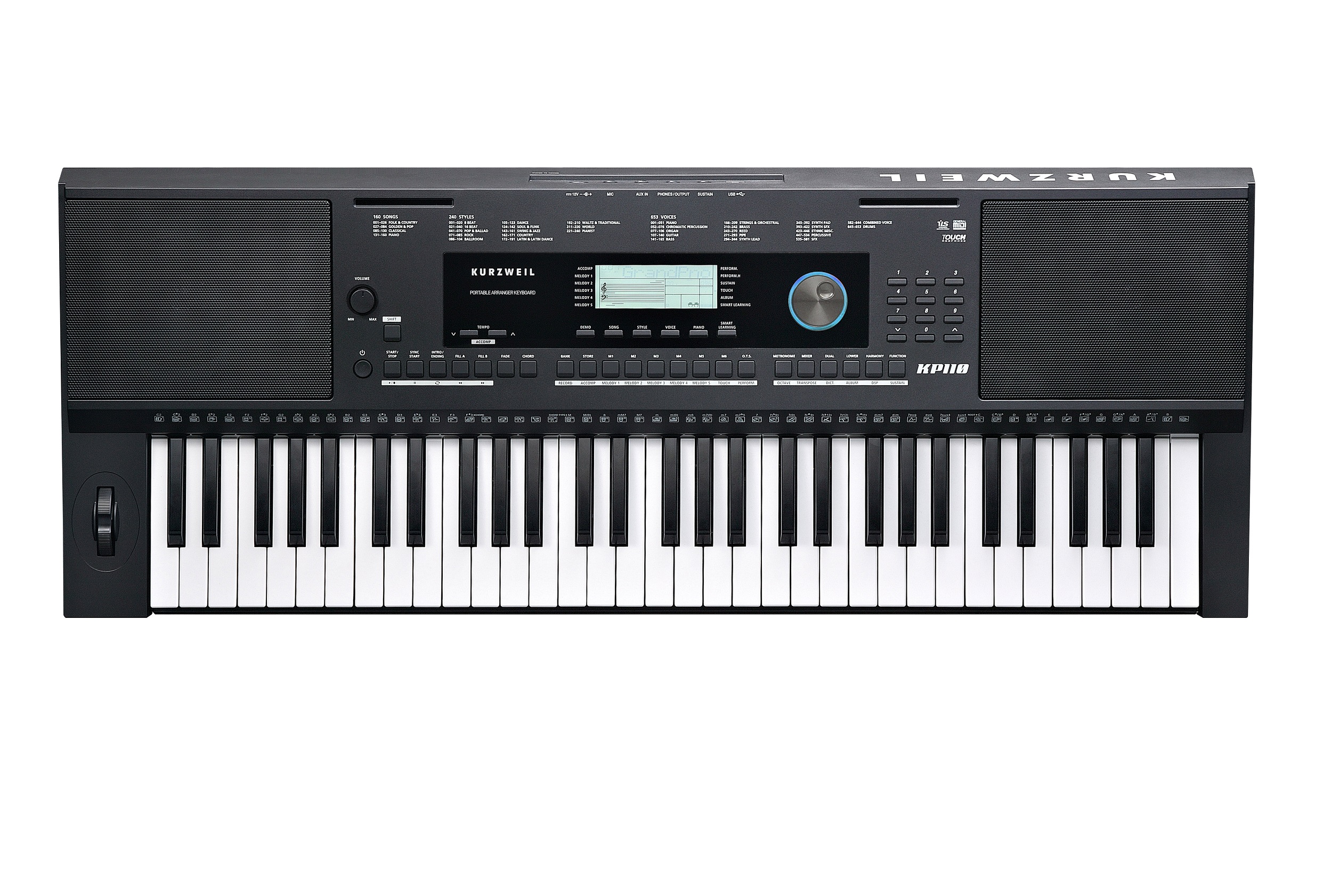 Синтезатор Kurzweil KP110 LB, клавиш 61 шт., черный