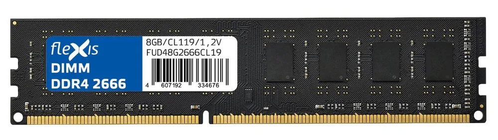 

Память DDR4 DIMM 8Gb, 2666MHz, CL19, 1.2V, Flexis (FUD48G2666CL19) Retail, FUD48G2666CL19