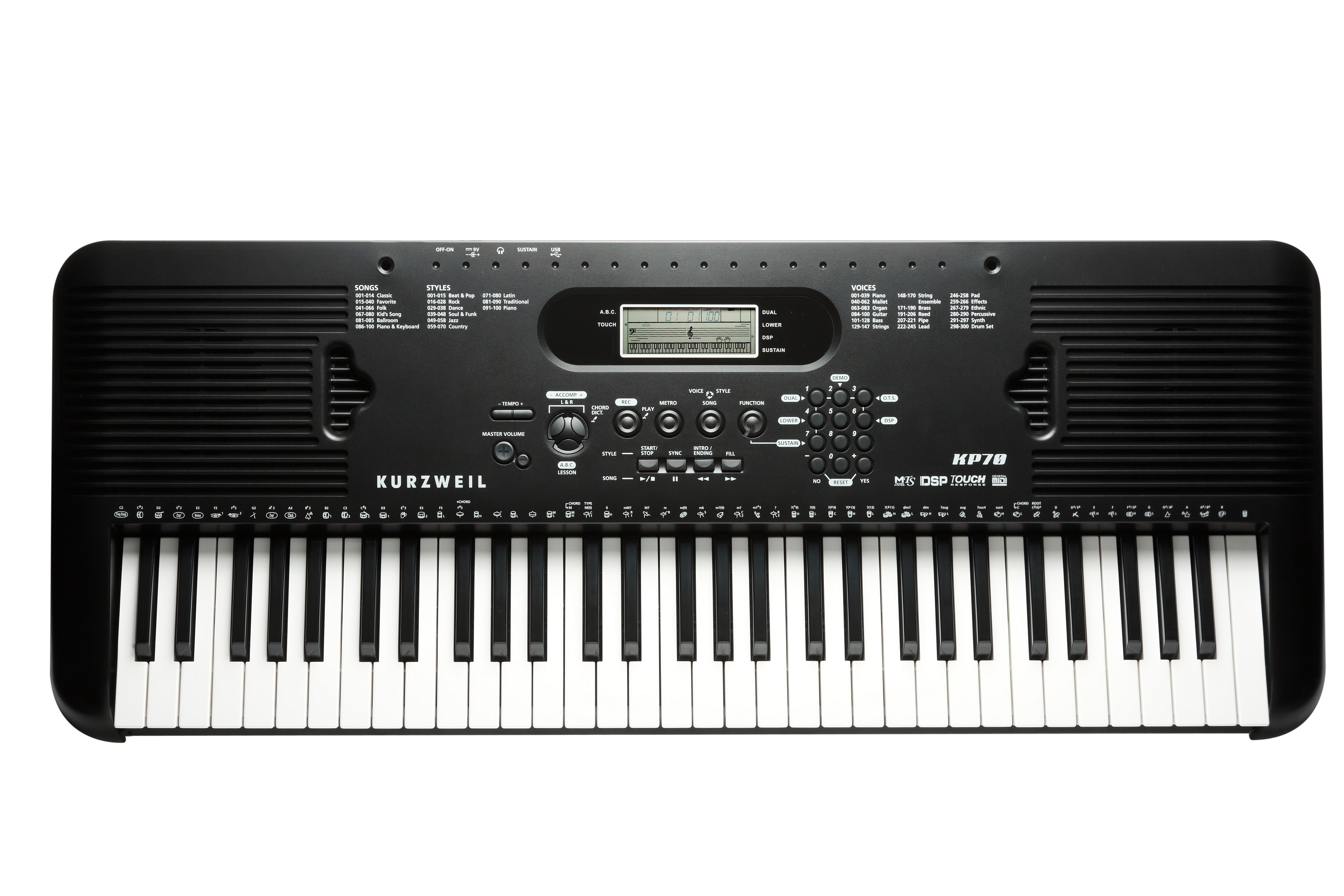

Синтезатор Kurzweil KP70 LB, клавиш 61 шт., черный, KP70 LB