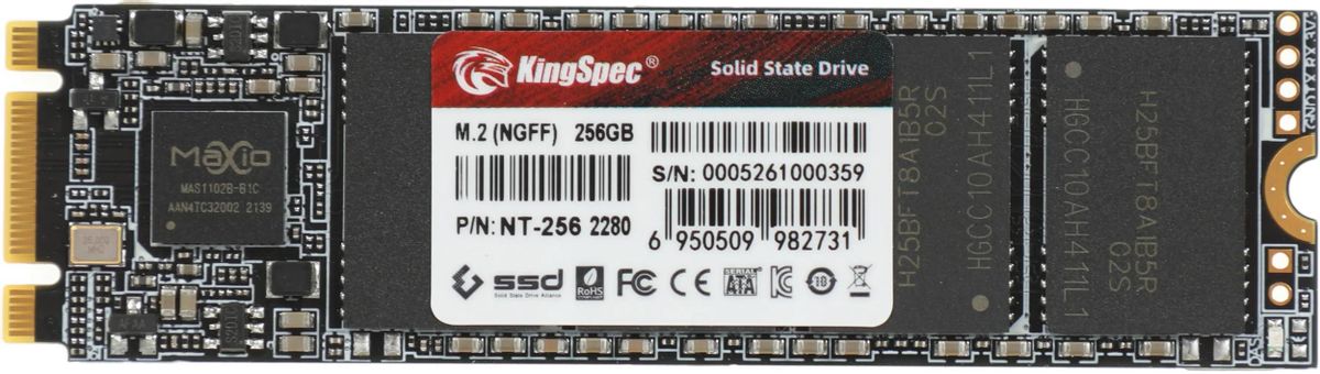 

Твердотельный накопитель (SSD) KingSpec 256Gb NT-256, 2280, SATA3 (NT-256) Retail