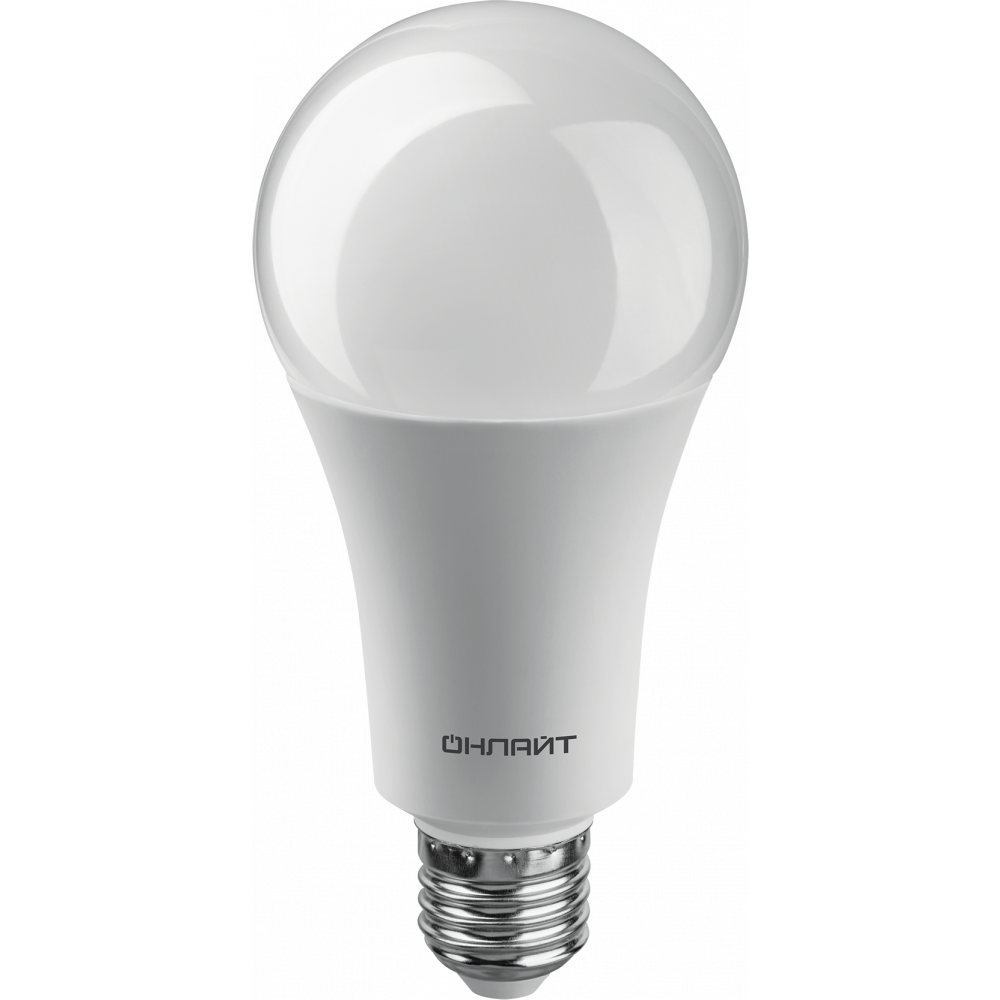 Лампа светодиодная E27 грушевидная/A70, 30 Вт, 4000 K / нейтральный свет, 2700лм, 220 В, ОНЛАЙТ OLL-A70-30-230-4K-E27 (21070)