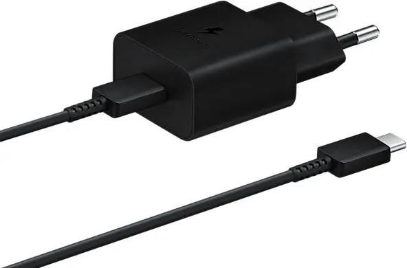 

Сетевое зарядное устройство Samsung EP-T1510, 15 Вт, USB Type-C, PD, 2А, черный (EP-T1510XBEGEU), кабель USB Type-C/USB Type-C, EP-T1510