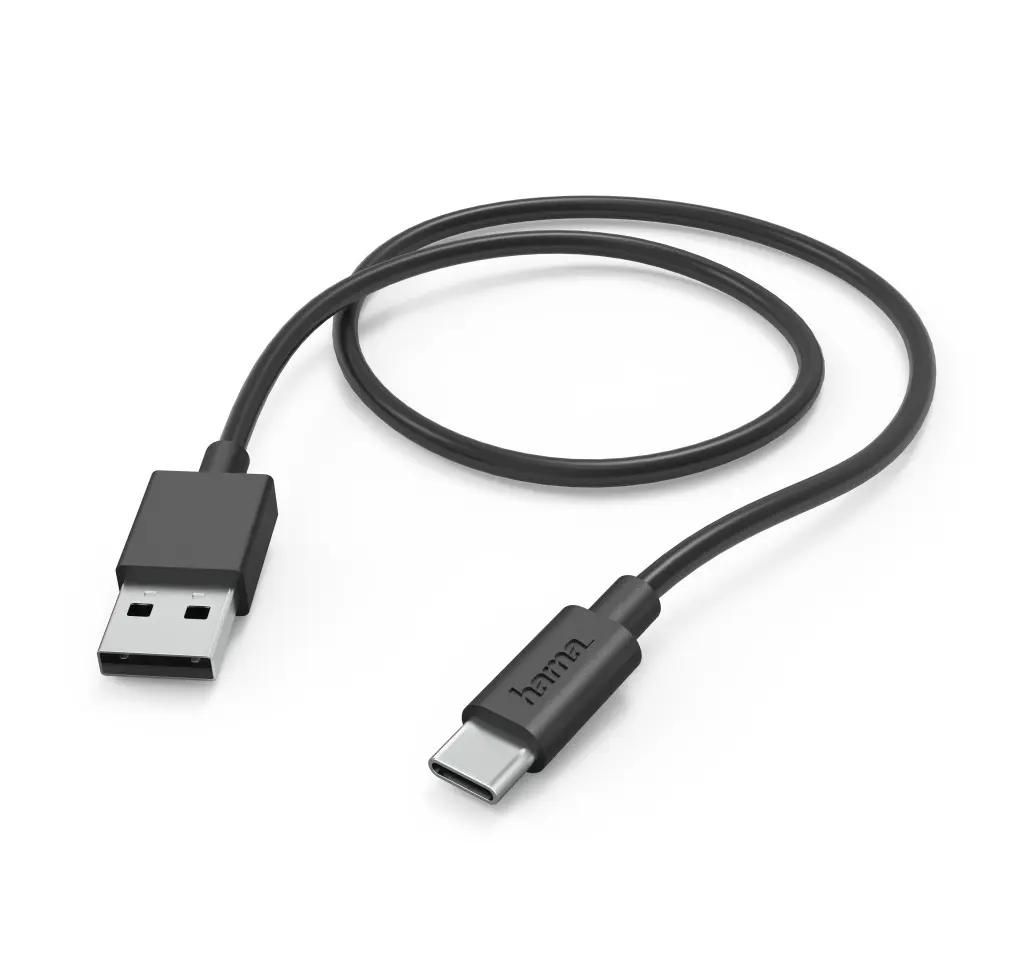 

Кабель USB-USB Type-C, 3А, 1 м, черный, Hama H-201594 (00201594), H-201594