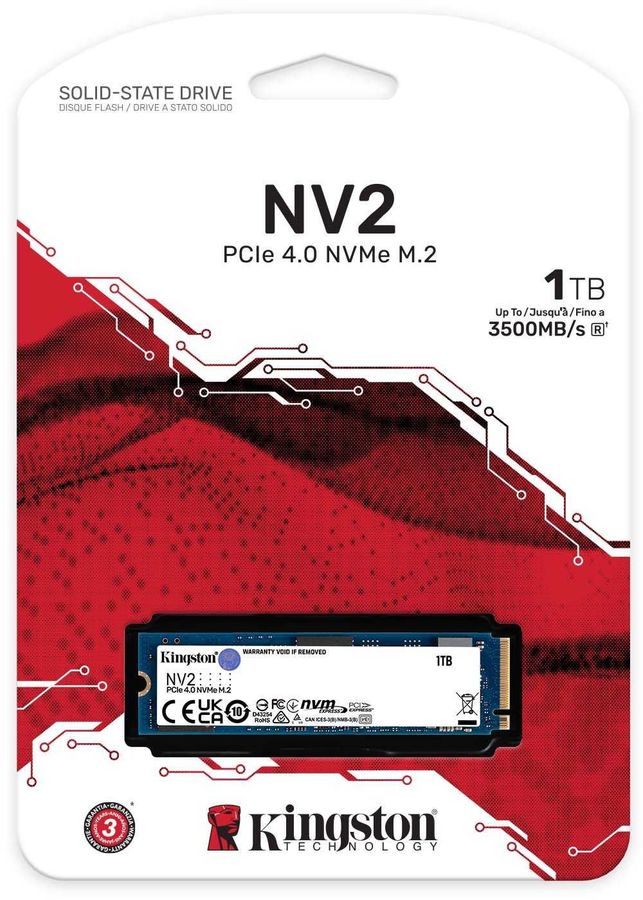 Твердотельный накопитель (SSD) Kingston 1Tb NV2, 2280, M.2, NVMe (SNV2S/1000G) Отказ от покупки, следы установки, вскрыта упаковка
