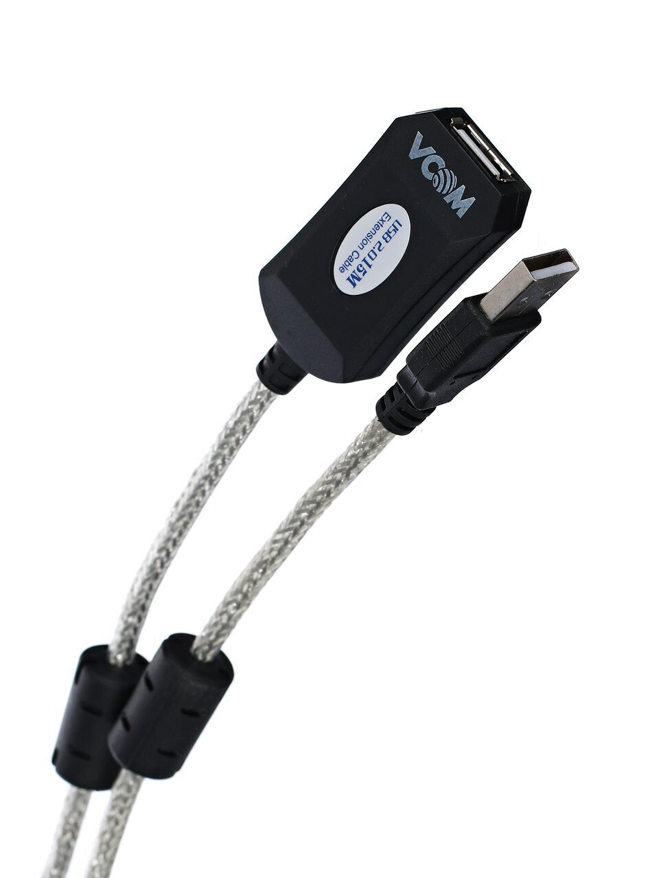 Кабель USB 2.0-repeater AM-AF VCOM, активный, 15m (VUS7049), цвет прозрачный - фото 1