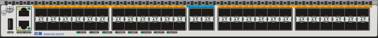 Коммутатор Maipu NSS4330-60GXF V2, управляемый, кол-во портов:, SFP 48x1, кол-во SFP/uplink: SFP+ 4x10 Гбит/с, установка в стойку (NSS4330-60GXF)