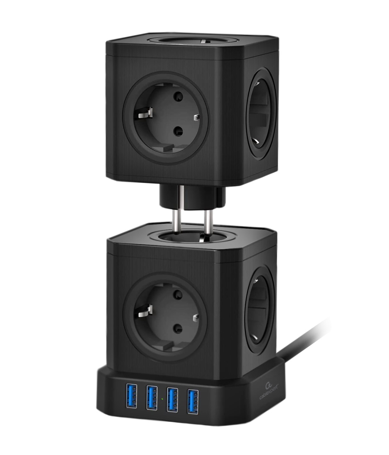 

Сетевой фильтр Cablexpert Tower, 9, 4xUSB, 2 м, черный (TWR-9-U4-B-2), Tower
