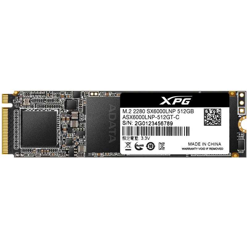 Твердотельный накопитель (SSD) ADATA 512Gb XPG SX6000 Lite, 2280, M.2, NVMe (ASX6000LNP-512GT-C) - фото 1