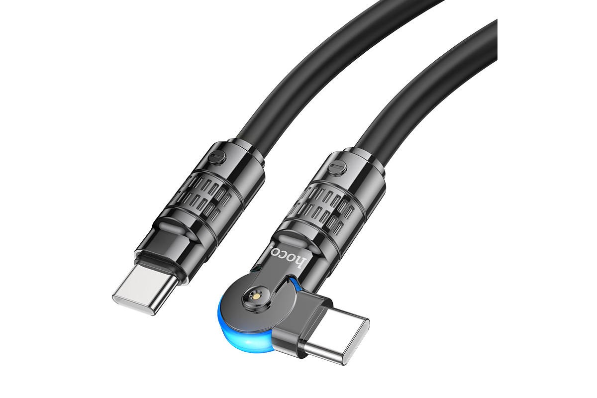 

Кабель USB Type-C-USB Type-C, прямой/угловой, 3А, 1.2 м, черный, HOCO U118, U118
