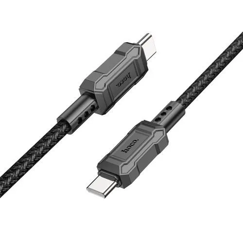 

Кабель USB Type-C-USB Type-C, экранированный, быстрая зарядка, 3А, 60 Вт, 1 м, черный, HOCO Leader X94 (6931474794321), X94